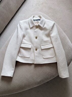 Zara Tweed Cropped Jacket